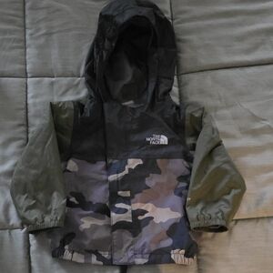 The North Face Black and Green Camouflage Jacket